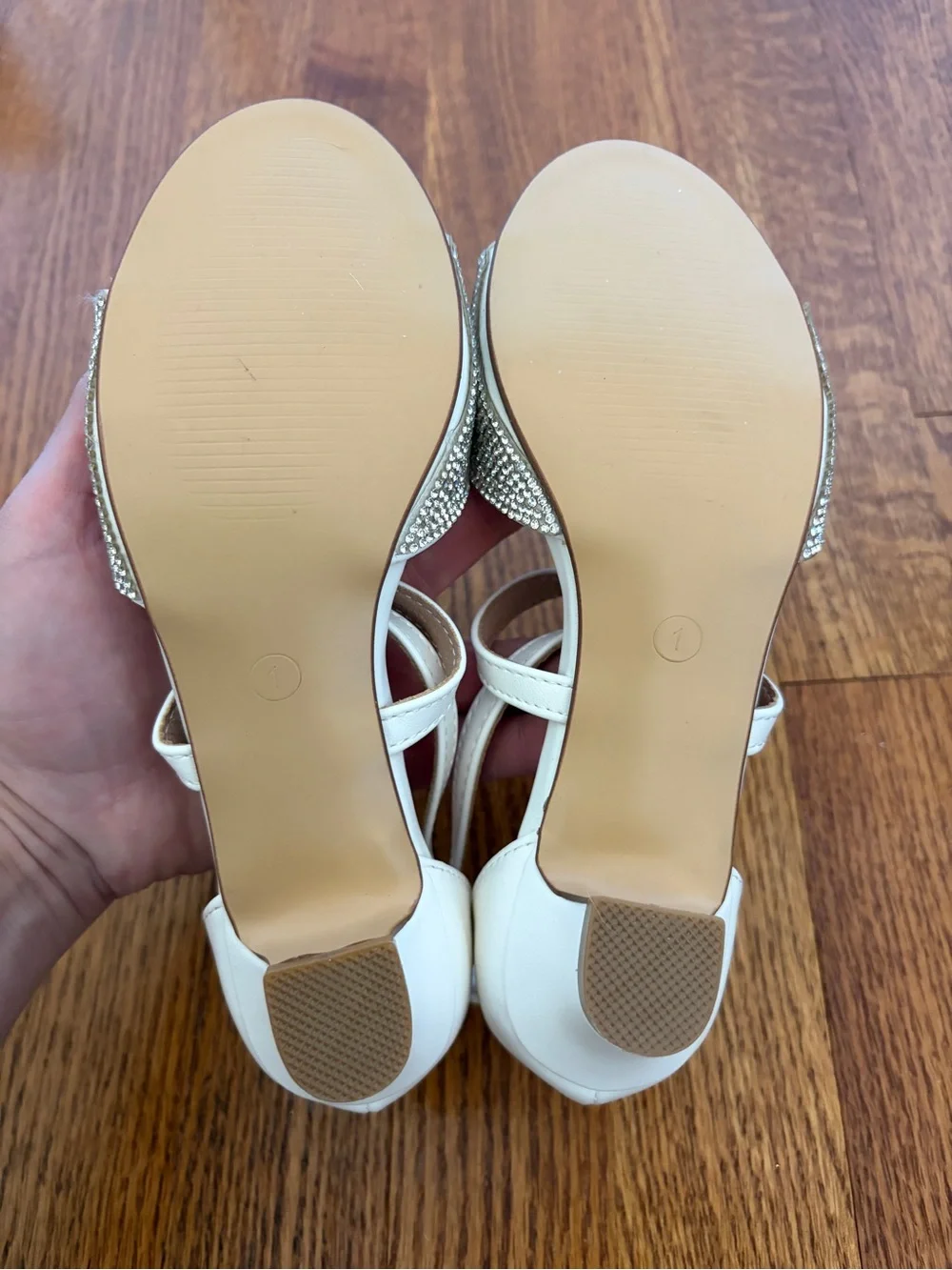 Girls' Sparkle Ankle-Strap Dress Sandals – White